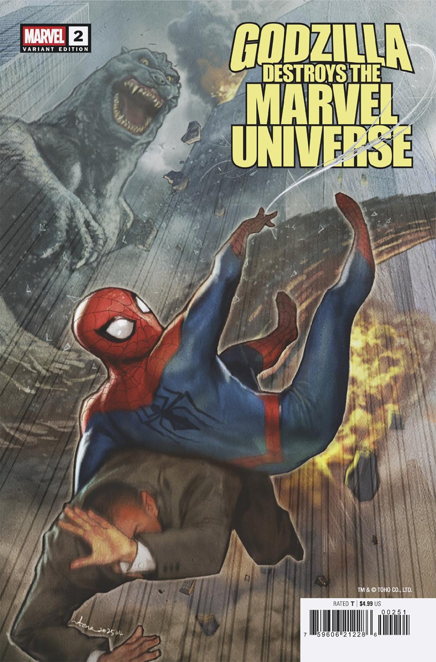 Godzilla Destroys The Marvel Universe #2 Stonehouse Variant