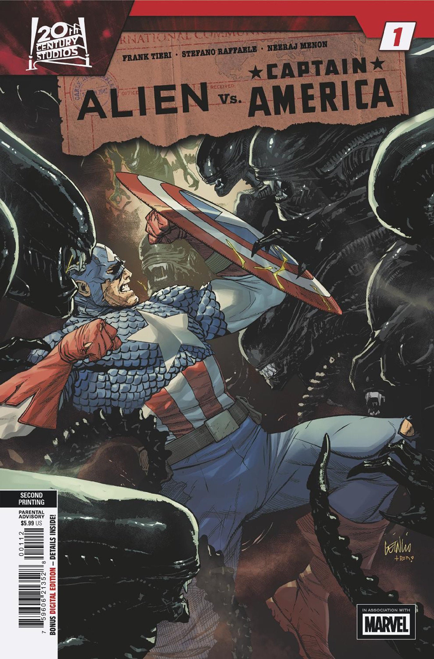Alien vs. Captain America #1 Leinil Francis Yu 2nd Printing Variant