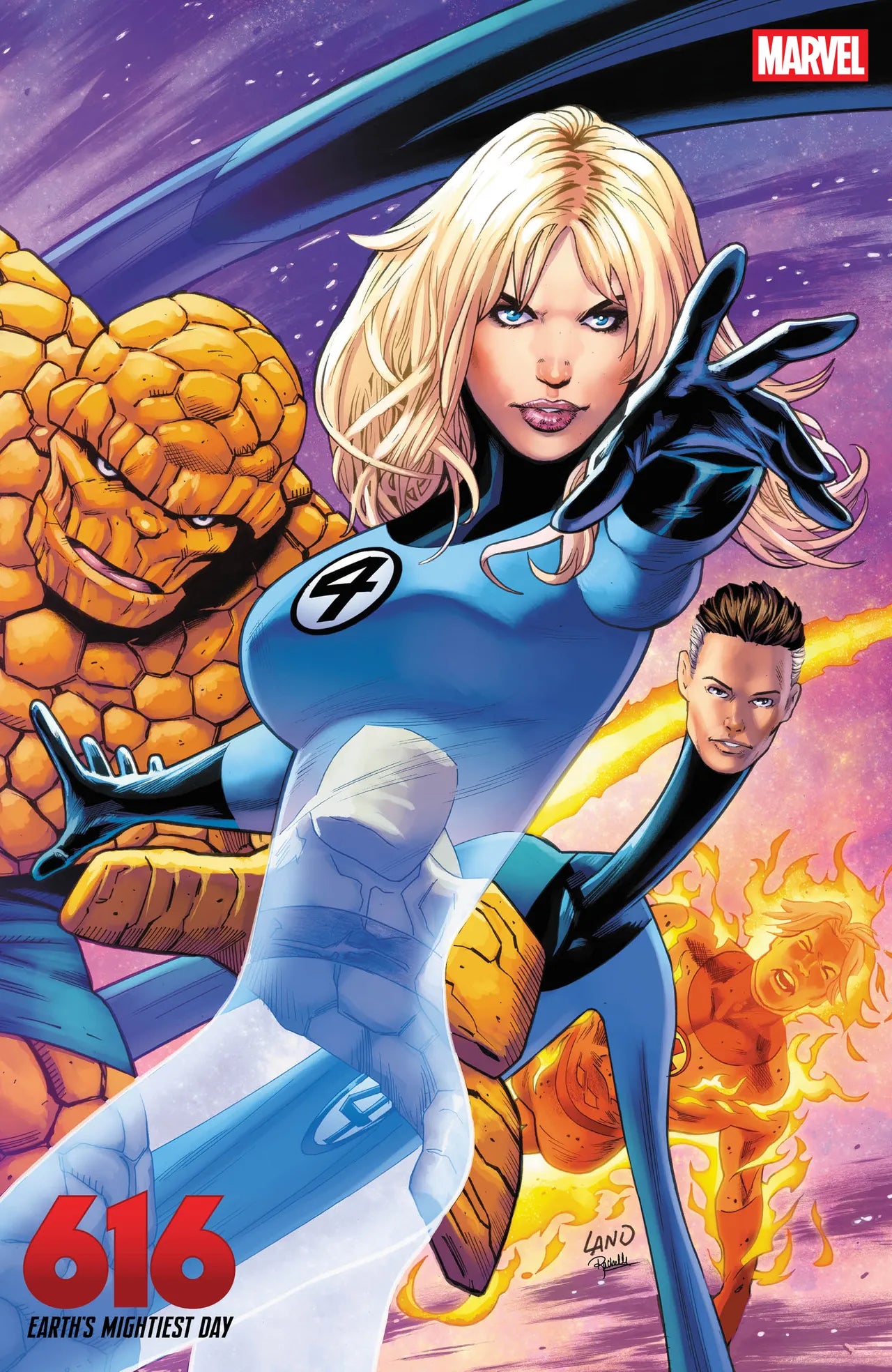 FANTASTIC FOUR FANFARE #1 616 DAY VARIANT COVER BY GREG LAND