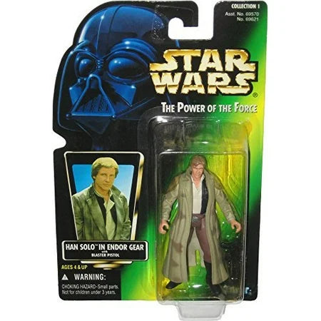 Star Wars 1996 Power of the Force Han Solo Endor Gear Action Figure